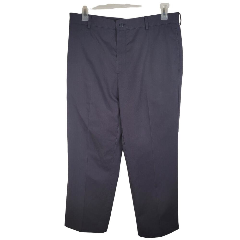 Paul Fredrick Impeccable Cotton Chino Pleated Black Pants Size 34 Preppy Classic